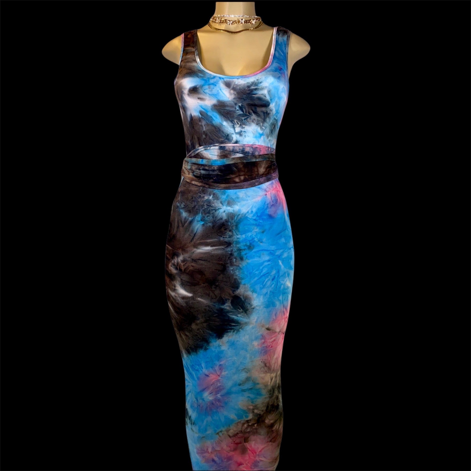 Ocean Blue Tie Dye Wrap Dress – House Of Mera